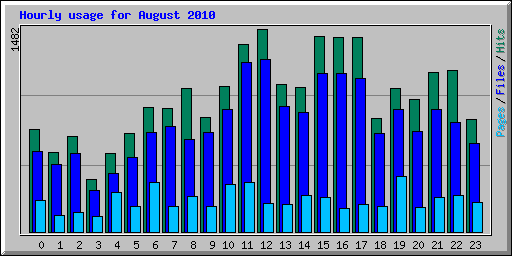 Hourly usage for August 2010