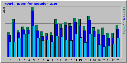 Hourly usage for December 2010