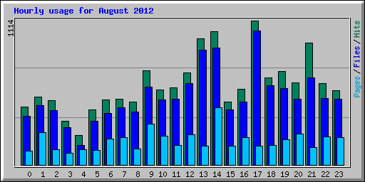 Hourly usage for August 2012