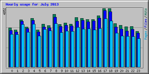 Hourly usage for July 2013