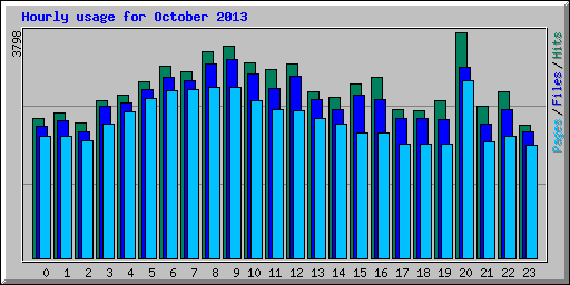 Hourly usage for October 2013