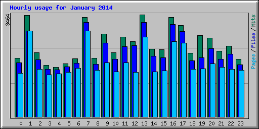 Hourly usage for January 2014