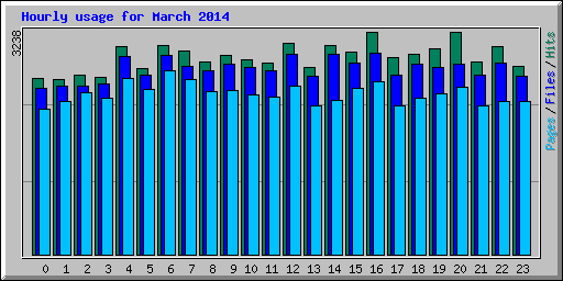 Hourly usage for March 2014