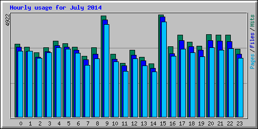 Hourly usage for July 2014