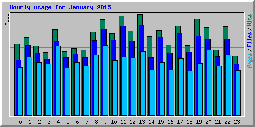 Hourly usage for January 2015