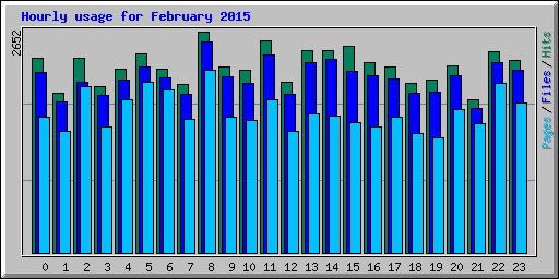 Hourly usage for February 2015