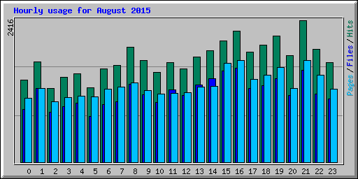 Hourly usage for August 2015