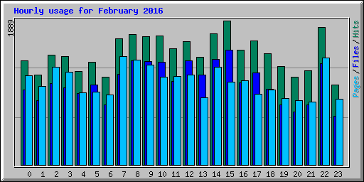 Hourly usage for February 2016