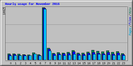 Hourly usage for November 2016