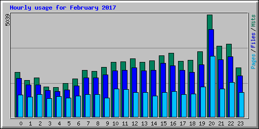 Hourly usage for February 2017