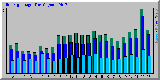 Hourly usage for August 2017